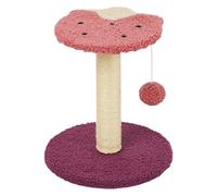 Jackanna Joli griffoir pour chat de tournesol avec lit, en sisal, pour chaton, perche, petit chat avec jouets suspendus (tabouret fraise violet)