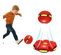 JACKANNA Jouet interactif pour chien - Soucoupe volante et balle à sauter avec lumière LED - Frisbee sûr pour l'entraînement de chien - Jeu de lancer et d'attraper (rouge)