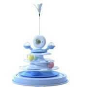 JACKANNA Jouet pour chat lui-même - Carrousel - Teaser - Dieux - Chaton - Balle Teaser - Jouet pour chat - Fourniture (bleu marine profonde)