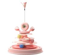 JACKANNA Jouet pour chat lui-même - Carrousel - Teaser - Dieux - Chaton - Balle Teaser - Jouet pour chat (orange-rose)