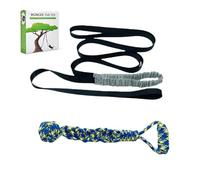 JACKANNA Jouet pour chien, avec barre à ressort et corde à mâcher, jouet interactif à suspendre, élastique, pour l'intérieur et l'extérieur, jouet robuste à tirer et à tirer pour chiens de taille