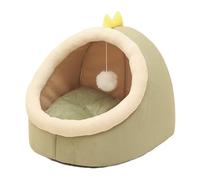 JACKANNA Lit d'intérieur pour chat, lit rembourré semi-fermé lavable en peluche douce coton de qualité supérieure non usé lit pour animaux de compagnie (nid de dinosaure, L)