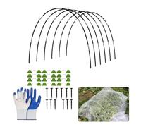 JACKANNA Lot de 18 barres et tunnels de plantation en fibre de verre pour jardin - Tunnel en film pour plate-bande surélevée, filet à oiseaux, parterre surélevé, kit d'arche et accessoires de serre