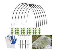 JACKANNA Lot de 30 barres et tunnels de plantation en fibre de verre pour jardin - Tunnel en film pour plate-bande surélevée, filet à oiseaux, parterre surélevé, kit d'arche et accessoires de serre
