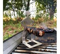 JACKANNA Lot de 4 supports amusants pour hot-dog, drôles pour barbecue en acier inoxydable - Portables - Pour feu de camp - Support amusant pour hot dog pour barbecue
