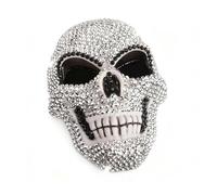 JACKANNA Masque d'Halloween en strass - Tête de mort - Costume d'Halloween scintillant - Accessoire de style punk - Costume de Joker - Décoration pour carnaval et cosplay - Fête à thème avec diamants
