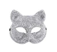 JACKANNA Masque d'Halloween en strass - Tête de mort - Costume d'Halloween scintillant - Accessoire de style punk - Costume de Joker - Décoration pour carnaval et cosplay - Fête à thème avec diamants