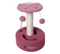 Jackanna Mignon Sunflower Cat Scratching Post griffoir pour chat avec lit, en sisal, pour chaton, perche, petite tour de chat avec jouets suspendus (fraise)