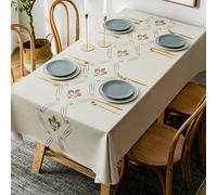 JACKANNA Nappe de table basse en plastique PVC imperméable, résistante à l'huile, anti-brûlure, rectangulaire, avec épaississement, style 3, 100 x 160 cm