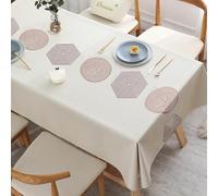 JACKANNA Nappe de table basse en plastique PVC imperméable, résistante à l'huile, anti-brûlure, rectangulaire, avec épaississement, style 1, 100 x 160 cm