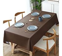 JACKANNA Nappe de table basse en plastique PVC, imperméable, résistante à l'huile, lavable, rectangulaire, avec épaississement, curry foncé, 80 x 120 cm