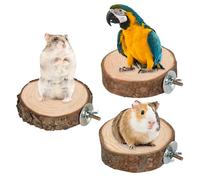 Jackanna Parrot Bird Standing Pole, Log Apple Grape Wood Standing Stick, Bird Claw Sharpening Perch Stand, Bird Cage Accessory for Cone-Tailed Parrotlet Exercise Training (Kombi 3, 2,5 x 25 cm)