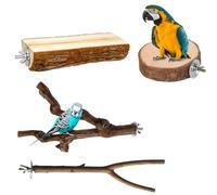 Jackanna Parrot Bird Standing Pole, Log Apple Grape Wood Standing Stick, Bird Claw Sharpening Perch Stand, Bird Cage Accessory for Cone-Tailed Parrotlet Exercise Training (Kombi 6, 2,5 x 25 cm)