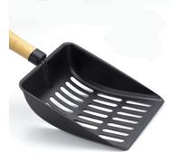 JACKANNA Pelle à litière pour chat en métal - Petit trou fin - Grande pelle à litière pour chat - Accessoire pour animaux de compagnie - Noir