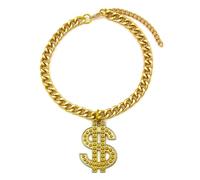 JACKANNA Pet Memorial Collier avec pendentif en cristal - Cadeaux pour les amoureux des animaux - Collier signe dollar - Doré