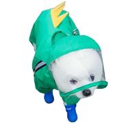 Jackanna Tout compris Chiot Chien Pluie Quatre Pieds Imperméable Teddy Bichon Animal de Compagnie Petit Chien Sale Vêtements de Pluie avec Pieds Manteau de Pluie (Dinosaure Vert, 2XL)