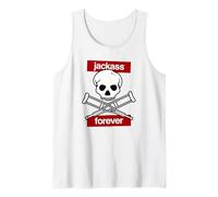 Jackass Forever Red Skull And Crutches Warning Logo Débardeur