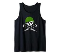 Jackass Military Helmet Skull & Crossbones Logo Débardeur, Homme, Noir, XXL