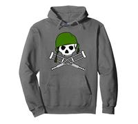 Jackass Military Helmet Skull & Crossbones Logo Sweat à Capuche, Unisexe pour Adultes, Asphalte, S