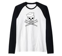 Jackass Sailor Skull & Crossbones Logo Manche Raglan