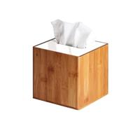 JackCubeDesign Bambou Carré Boîte À Mouchoirs en Cuir Blanc Holder Case Boîtier De Rangement Stand Boîte Serviette Organisateur (14,8 x 14,8 x 14,4 cm) -: MK340A