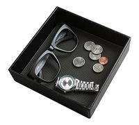 JackCubeDesign Leather Valet Tray Cosmetic Storage Stationery Organizer Catch-All for Jewelry and More Noir: MK206A