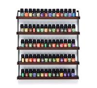JackCubeDesign MK482A Support mural en métal et bois pour huiles essentielles Noir 70 bouteilles (5 niveaux)