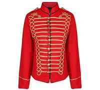 Jacket militaire Parade batteur Emo Punk pour Femmes - Noir Rouge (M)