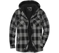 JACKETOWN Veste Polaire Homme Avec Capuche Chemise En Flanelle à Carreaux Veste Mi-Saison Chaude Doublée Manteau Décontracté Avec Poches Idéale Pour L’automne Et L’hiver