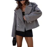 Jackets for Women Cropped Blazer Long Sleeve Button Front Fall Coat | Modern Cropped Silhouette Wide Lapel Collar Long Sleeves Button Front Versatile Layering For Office Travel And Weekends