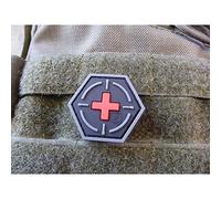Jackets To Go JTG Tactical Medic Red Cross, patch Hexagon, Blackmedic/JTG 3D Rubber Patch Hexagon, Patch