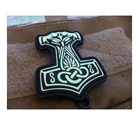 Jackets To Go JTG Thors Hammer Mjölnir Patch, GID (Glow in The Dark) / 3D Rubber Patch