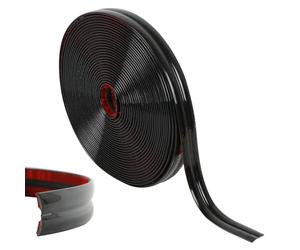 Jackfru Moulures décoratives autocollantes de 10 m, moulure décorative, plafond, mur, miroir, coin, armoire, armoire et revêtement automatique, peler et coller (noir)