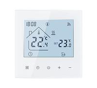 jackfru Thermostat intelligent WiFi, pour chauffage au sol, WiFi, écran LED, écran tactile, thermostat numérique, compatible avec Alexa, Google Home (blanc - chauffage chaudière 3A)
