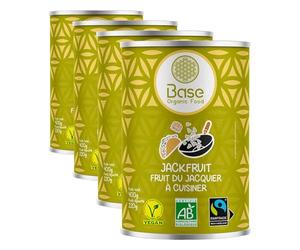 Jackfruit Bio en Morceaux À Cuisiner 430g - 220g Égoutté | Sans additifs | Sans OGM | Vegan Équitable | Vegetarien | Végétalien | Sri Lanka |Fruit Exotique Salé | Fruit du jacquier |BASE ORGANIC FOOD