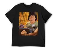 Jackie Chan T-shirt ample en coton à manches courtes pour homme et femme, Noir , M