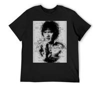 Jackie Chan T-shirt rétro en coton délavé à manches courtes pour homme avec coupe confortable pour les fans de musique et les tenues tendance, Noir , M