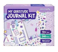 jackinthebox Kit de journal de gratitude pour filles de 8 à 12 ans, 242 pièces, ensemble de journal de scrapbooking pour adolescentes et adolescentes, 10 exercices de gratitude amusants, kit d'art et