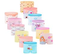 JackLoveBriefs Coton Boxer Fille 12 Pièces Culottes pour Filles 2-3 Ans Multicolore(Taille:S)