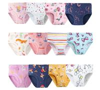 JackLoveBriefs Coton Culotte Fille 12 Pièces，âgés de 5 à 6 Ans,Multicolor Taille 120