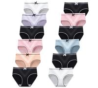 JackLoveBriefs Culotte Ado Fille 8-12 Ans Lot de 12,Multicolor, Taille:M