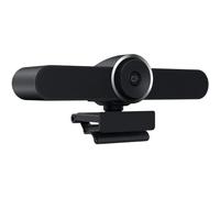 JACKLY Caméra de salle de conférence avec microphone et haut-parleur, caméra de vidéoconférence USB grand angle pour Mac, PC, ordinateur portable, bureau (noir grand)
