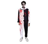 Jackolume Art The Clown Costume de clown effrayant pour adultes, hommes et femmes - Costume de costumade - Combinaison d'Halloween - Tenue d'horreur terrifiante - Ensemble complet