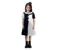 Jackolume Costume de clown Art The Clown pour enfants, filles, robe de clown effrayant noir et blanc, tenue de costumade pour Halloween, déguisement, horreur terrifiante