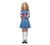 Jackolume Costume de poupée tueur d'horreur d'Halloween pour enfants, déguisement de bons gars et chemise rayée du film d'horreur fantôme tenue de cosplay