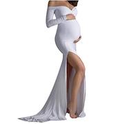 JackRuler Femme Robe Grossesse Shooting Photo Sexy Longue, Jupe en Mousseline de Soie pour Photographie Mariage Plage Soireé Cérémonie Jupes Enceintes Maternité