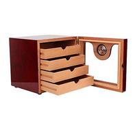 Jacksking Cave à cigares, Grande capacité en Bois de cèdre 4 tiroirs Cave à cigares Armoire de Voyage Humidor avec humidificateur hygromètre