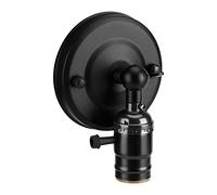 Jacksking Support de Lampe E27 Support de Lampe Murale, Mini Applique Murale en métal rétro, Support de Lampe de lumière Vintage, pour Bureau pour la Maison(Black)