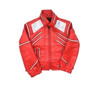 Jackson Beat It Red Jacket Children Kids Jacket Costumes For Perfromance Party Imiter Birthday (9T)
