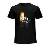 Jackson Browne 2002 Spring Acoustic Us Concert Tour Single Men's T-Shirt Unisex Black Cotton Hip Hop Print Tee Shirts XXL